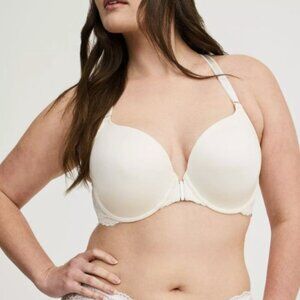 Torrid Perfect T-Shirt Front-Close Bra Off White Sz40DD